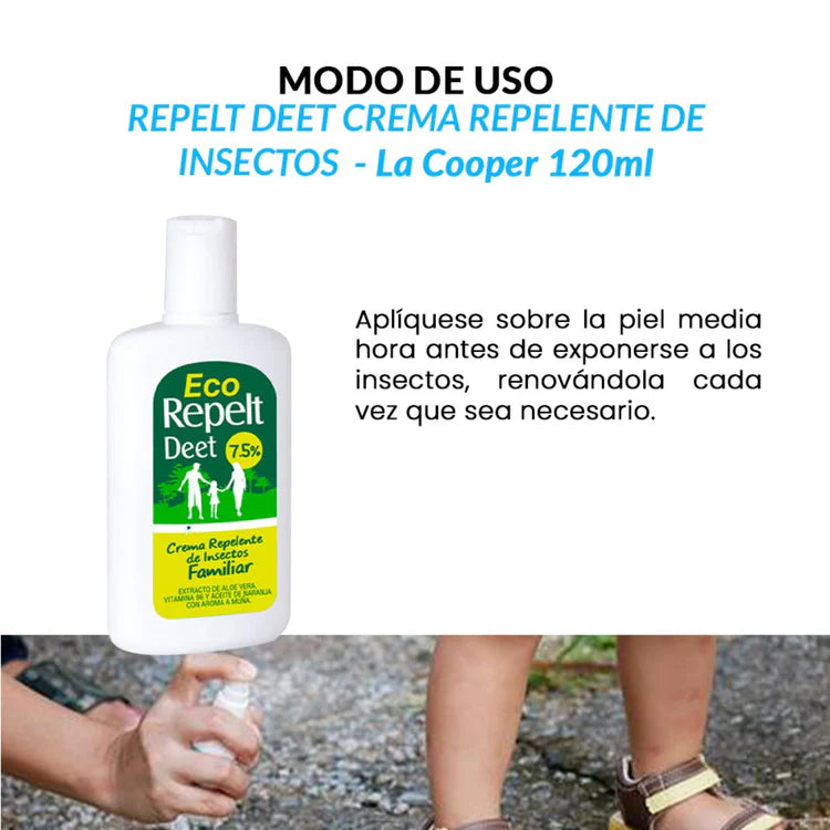 REPELT DEET CREMA REPELENTE DE INSECTOS 120g – LA COOPER